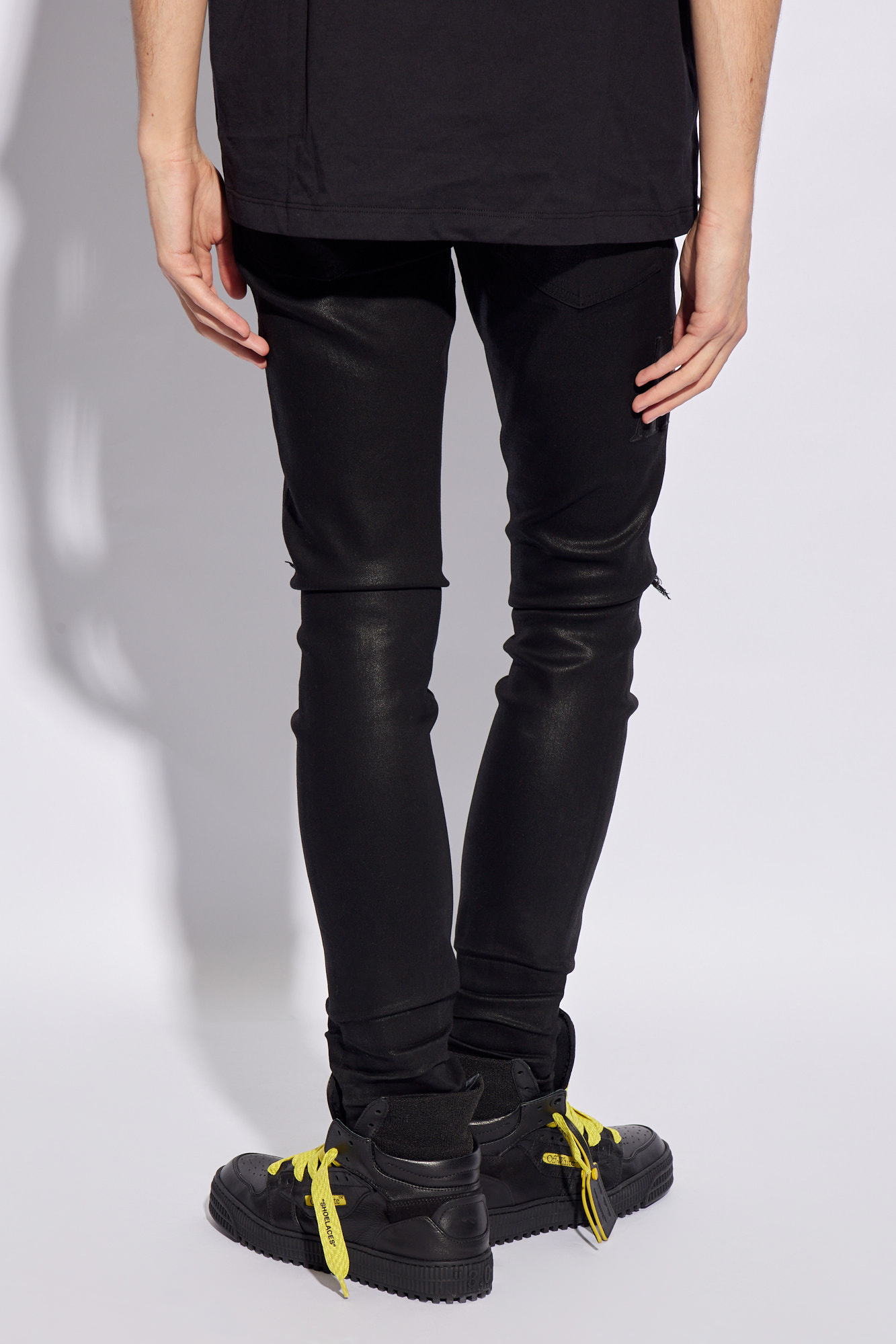 Black Waxed jeans with logo Amiri - Vitkac Italy
